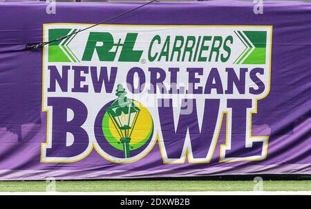 New Orleans, LA, USA. 23rd Dec, 2020. Signage of the New Orleans Bowl lines the walls before the game between the Louisiana Tech Bulldogs and the Georgia Southern Eagles at the Mercedes Benz Superdome in New Orleans, LA. Jonathan Mailhes/CSM/Alamy Live News Stock Photo