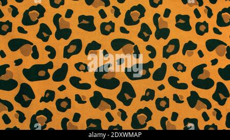 Leopard skin fur seamless pattern. Wild animal repeating print design. Stock Photo
