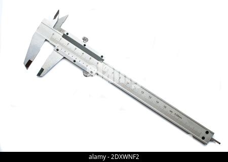 Metal cernier caliper isolated on white background Stock Photo