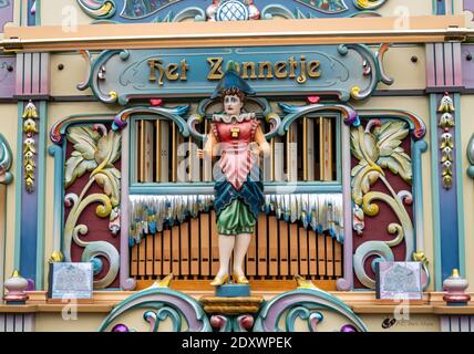 Detail of a Dutch street organ in the city of Gouda, Netherlands Stock Photo