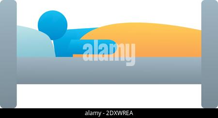 person sleeping in bed isolated icon vector illustration design Stock Vector