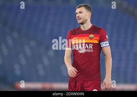 Edin Dzeko of Roma during the Italian championship Serie A football match between AS Roma and Cagliari Calcio on December 23, 2020 at Stadio Olimpico in Rome, Italy - Photo Federico Proietti / DPPI / LM Stock Photo