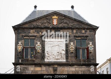 Details of the facade of the Weigh House in the city of Gouda, Netherlands Stock Photo
