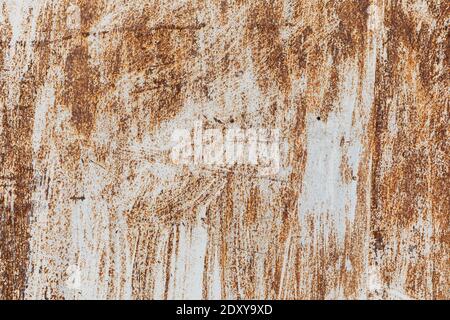 Texture of old painted rusty iron sheet Stock Photo