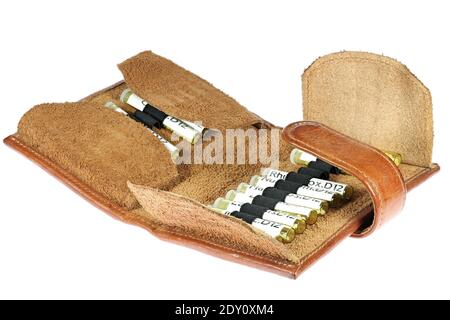 homeopathic first aid kit isolated on wooden background Stock Photo