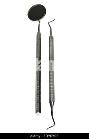 dental instruments isolated on white background Stock Photo