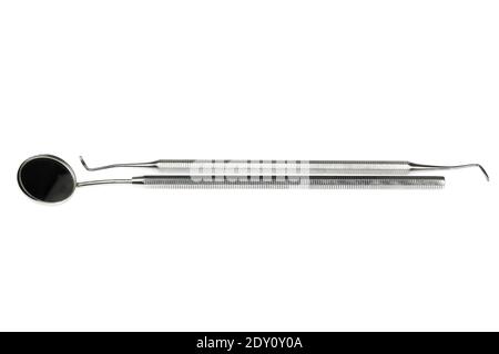 dental instruments isolated on white background Stock Photo