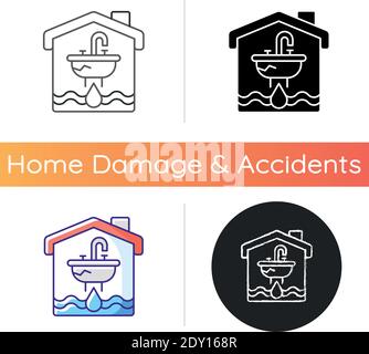 Water damage icon Stock Vector