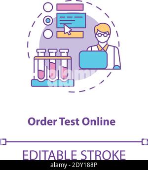 Ordering test online concept icon Stock Vector