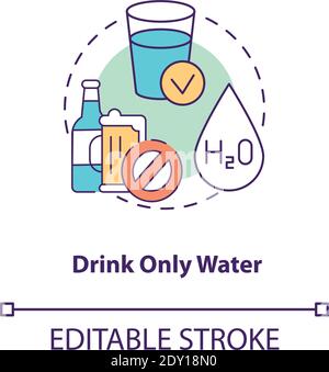 Drinking only water concept icon Stock Vector Image & Art - Alamy