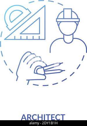 Architect blue gradient concept icon Stock Vector