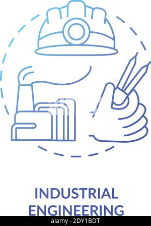 Industrial engineering blue gradient concept icon Stock Vector