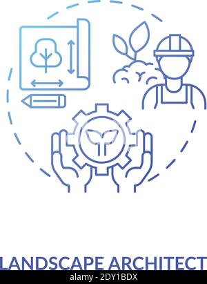 Landscape architect blue gradient concept icon Stock Vector