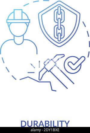 Durability blue gradient concept icon Stock Vector