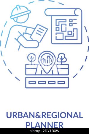 Urban and regional planner dark blue gradient concept icon Stock Vector