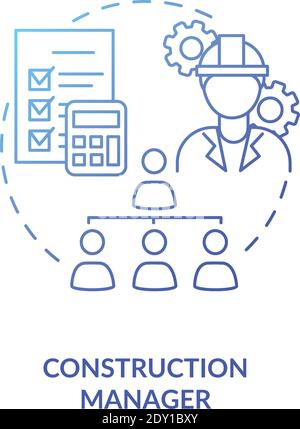 Construction manager blue gradient concept icon Stock Vector