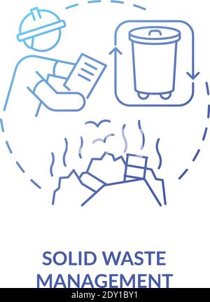Solid waste management blue gradient concept icon Stock Vector