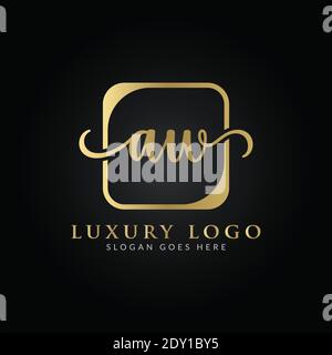 Initial AW letter Logo Design vector Template. Creative Luxury Letter AW Logo Design Stock Vector