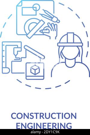 Construction engineering blue gradient concept icon Stock Vector