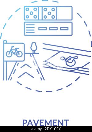 Pavement blue gradient concept icon Stock Vector