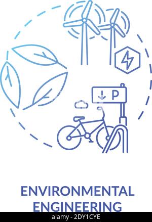 Environmental engineering blue gradient concept icon Stock Vector