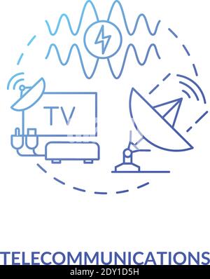 Telecommunications blue gradient concept icon Stock Vector