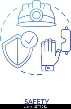 Safety blue gradient concept icon Stock Vector