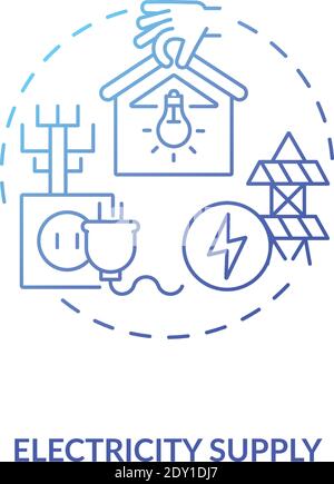 Electricity supply blue gradient concept icon Stock Vector