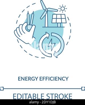 Energy efficiency turquoise concept icon Stock Vector