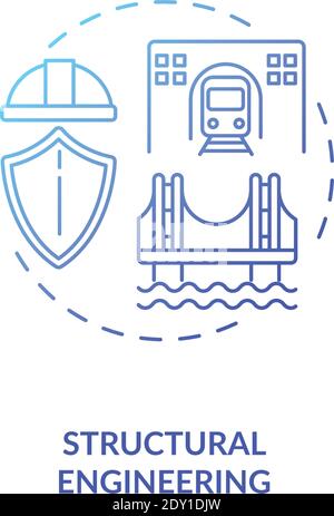 Structural engineering blue gradient concept icon Stock Vector