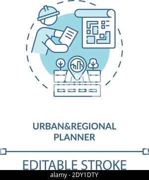 Urban and regional planner turquoise concept icon Stock Vector