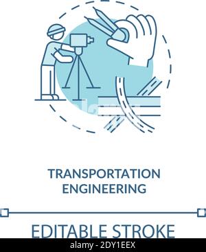 Transportation engineering turquoise concept icon Stock Vector