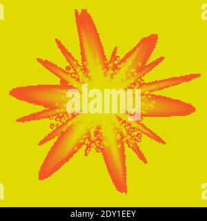 Explode Flash, Cartoon Explosion, Star Burst Isolated on Yellow Background Stock Vector