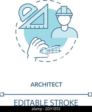 Architect turquoise concept icon Stock Vector