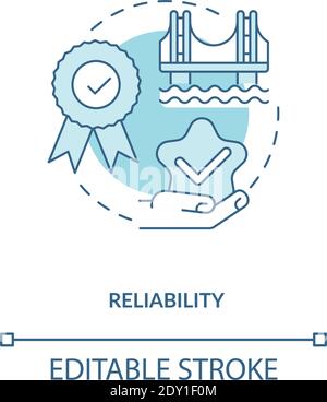 Reliability turquoise concept icon Stock Vector