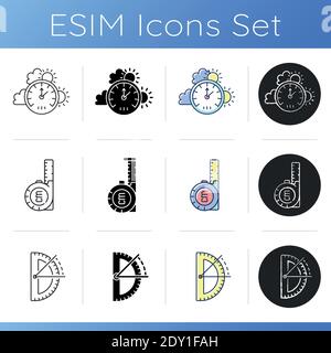 Measuring instruments icons set Stock Vector