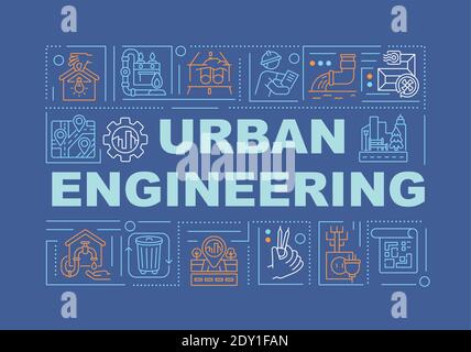 Urban engineering word concepts banner Stock Vector