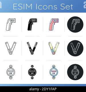 Measurement elements icons set Stock Vector