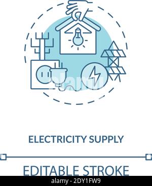 Electricity supply turquoise concept icon Stock Vector
