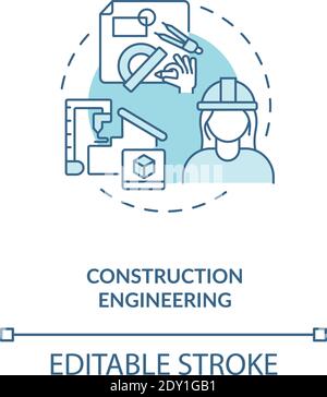 Construction engineering turquoise concept icon Stock Vector