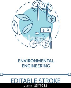 Environmental engineering turquoise concept icon Stock Vector
