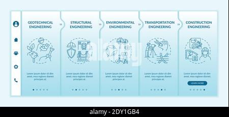 Civil engineering work onboarding vector template Stock Vector