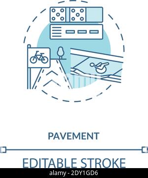 Pavement turquoise concept icon Stock Vector