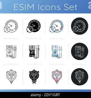 Measuring tools icons set Stock Vector