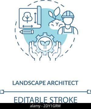Landscape architect turquoise concept icon Stock Vector