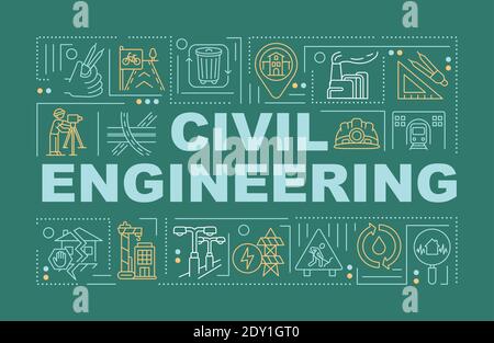 Civil engineering word concepts banner Stock Vector