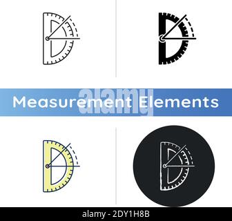 Half circle protractor icon Stock Vector