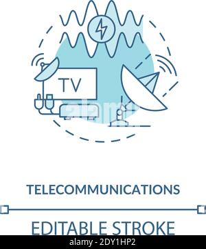 Telecommunications turquoise concept icon Stock Vector