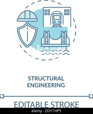 Structural engineering turquoise concept icon Stock Vector