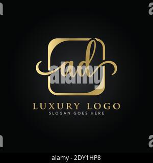Initial AD letter Logo Design vector Template. Creative Luxury Letter AD Logo Design Stock Vector